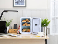 Thumbnail for Subcold Ultra 10 litre grey mini fridge with hot snacks and drinks inside