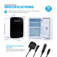 Thumbnail for Subcold Ultra 15L Mini Fridge - Black | Refurbished
