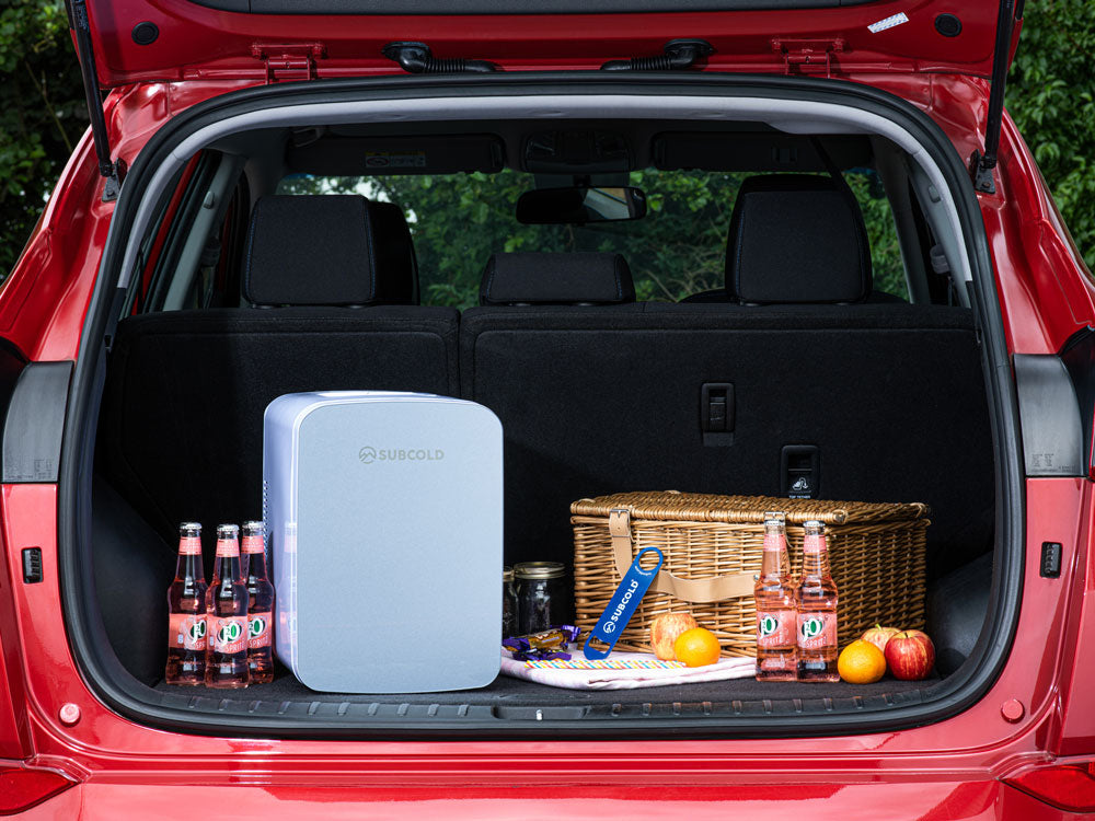 Subcold Ultra grey 15 litre portable mini fridge in car