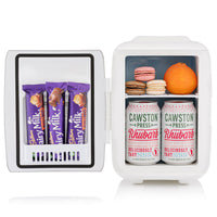 Thumbnail for Subcold classic 4 litre grey mini fridge snacks and drinks inside