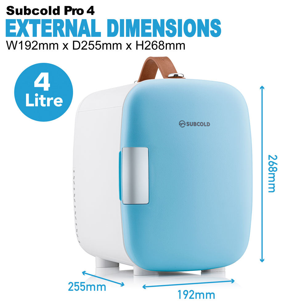 Subcold Pro 4 litre blue mini fridge dimensions