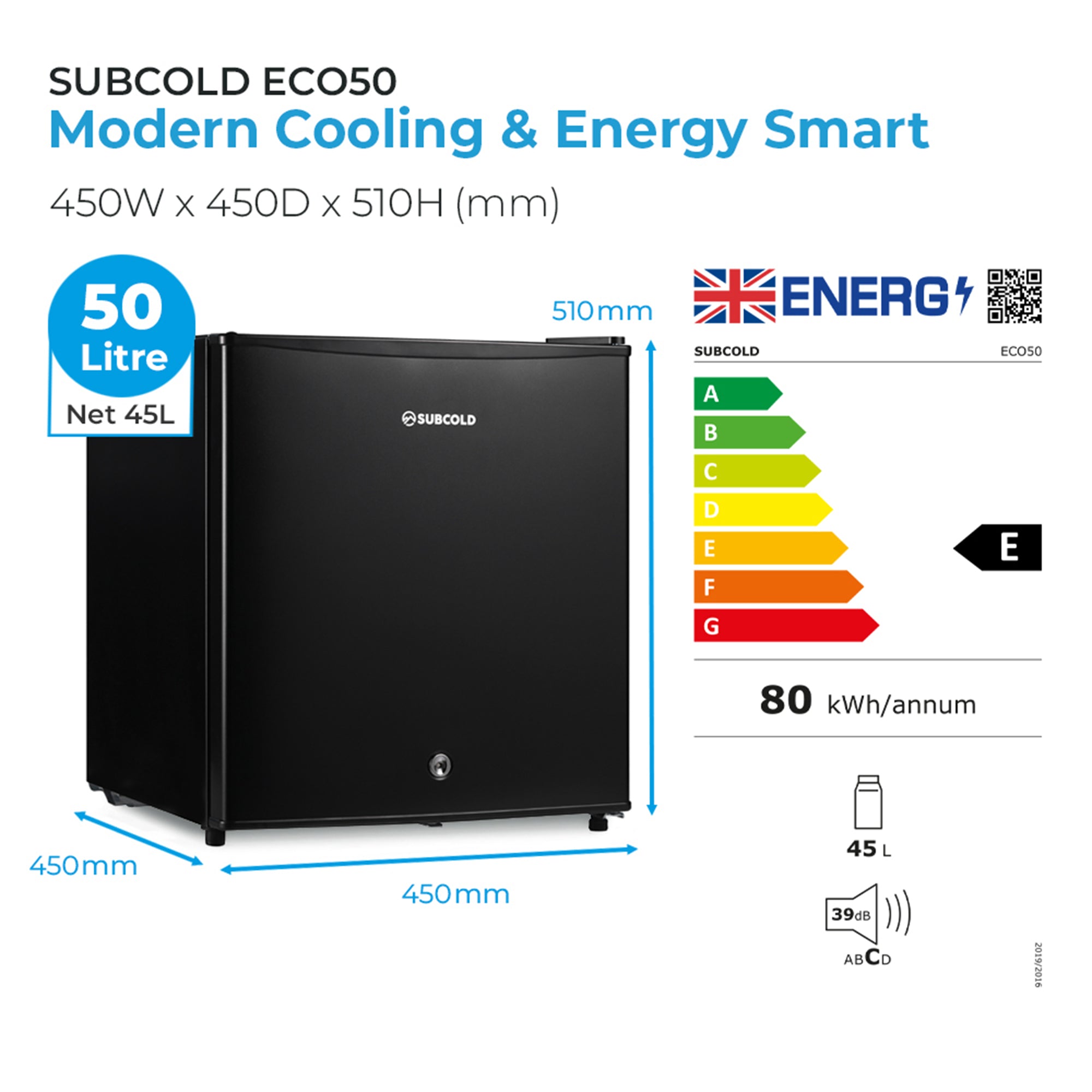 Subcold Eco50 Mini Fridge - Black