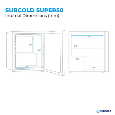 Subcold Super 50 LED Beer Fridge - Silver