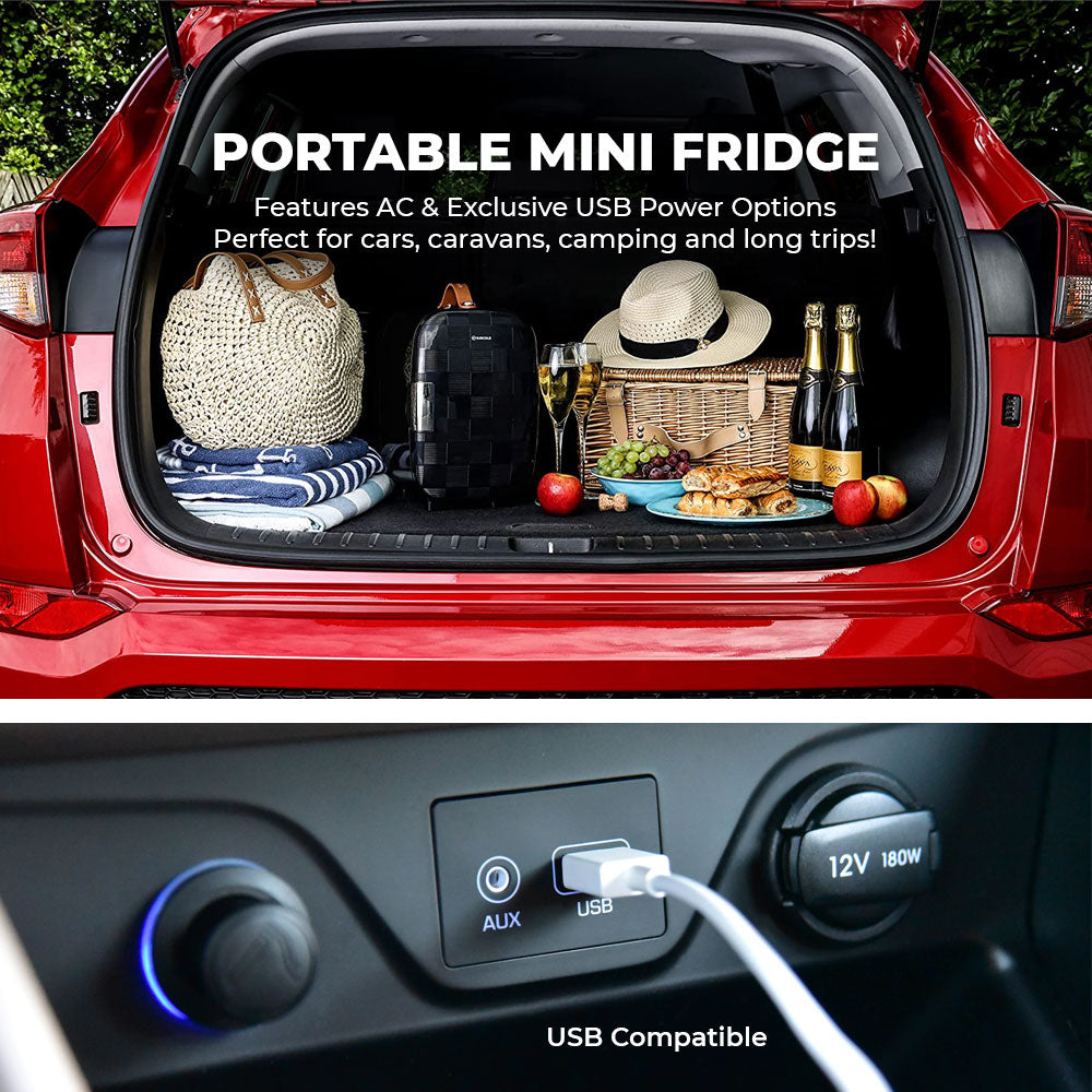 Pro 6L Cheq Mini Fridge - Black | Refurbished