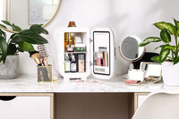 Thumbnail for Subcold Pro 6 litre grey chequered mini skincare fridge for makeup beauty and cosmetics