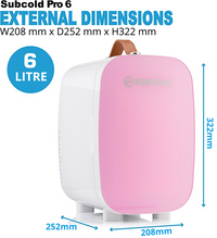 Thumbnail for Subcold Pro 6 litre pink mini fridge dimensions