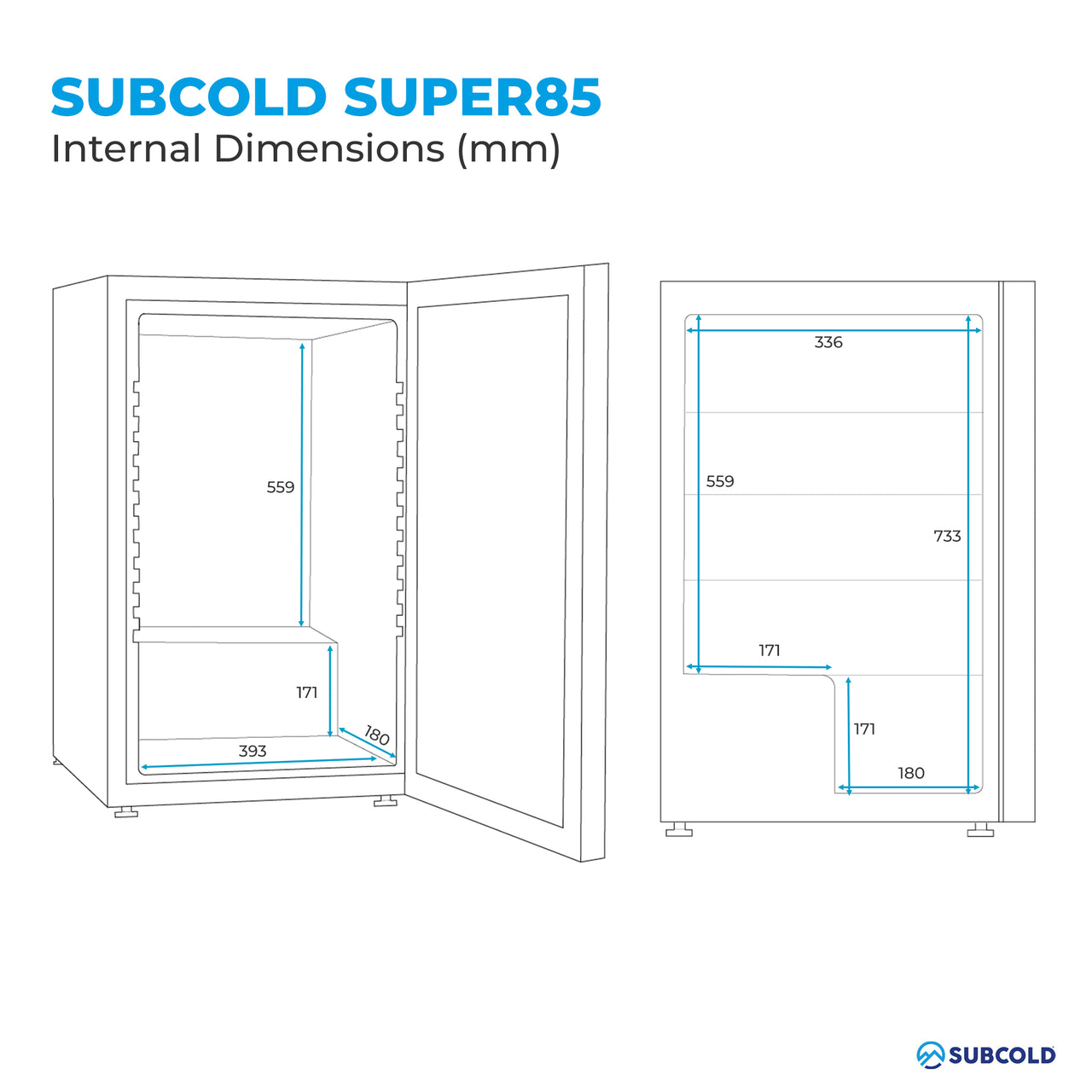 Subcold Super 85 LED Beer Fridge - Silver