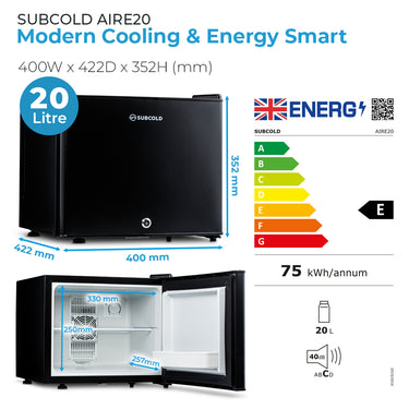 Subcold Aire20 LED Mini Fridge - Black
