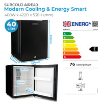 Thumbnail for Subcold Aire40 LED Mini Fridge - Black