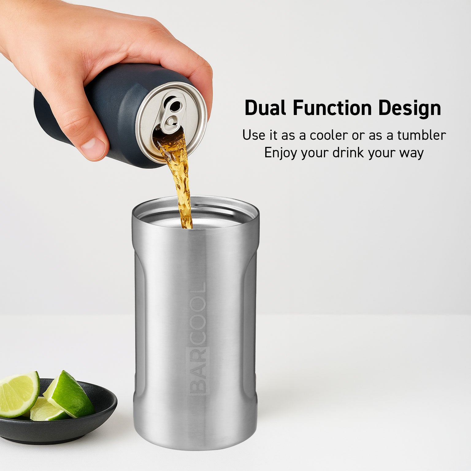 Barcool Insulated Beer Cooler and Tumbler with Opener SS