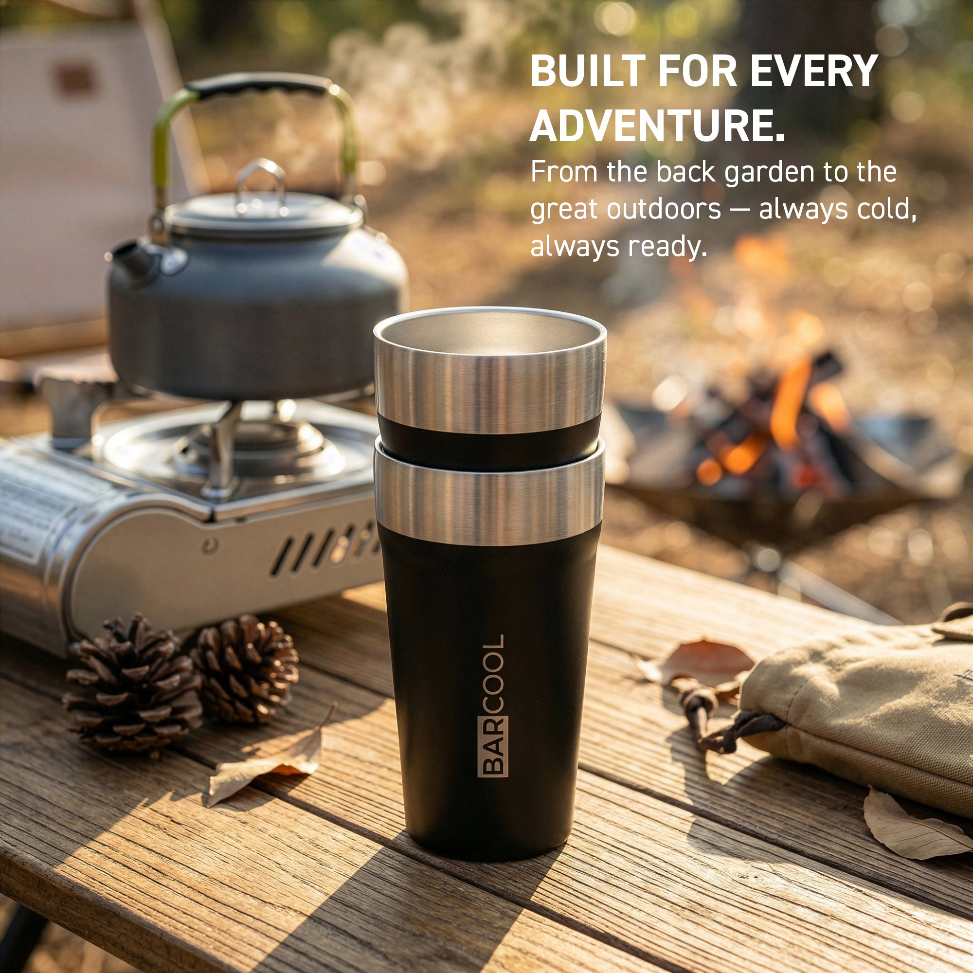 Barcool Stackable Beer Cup 600ml Black