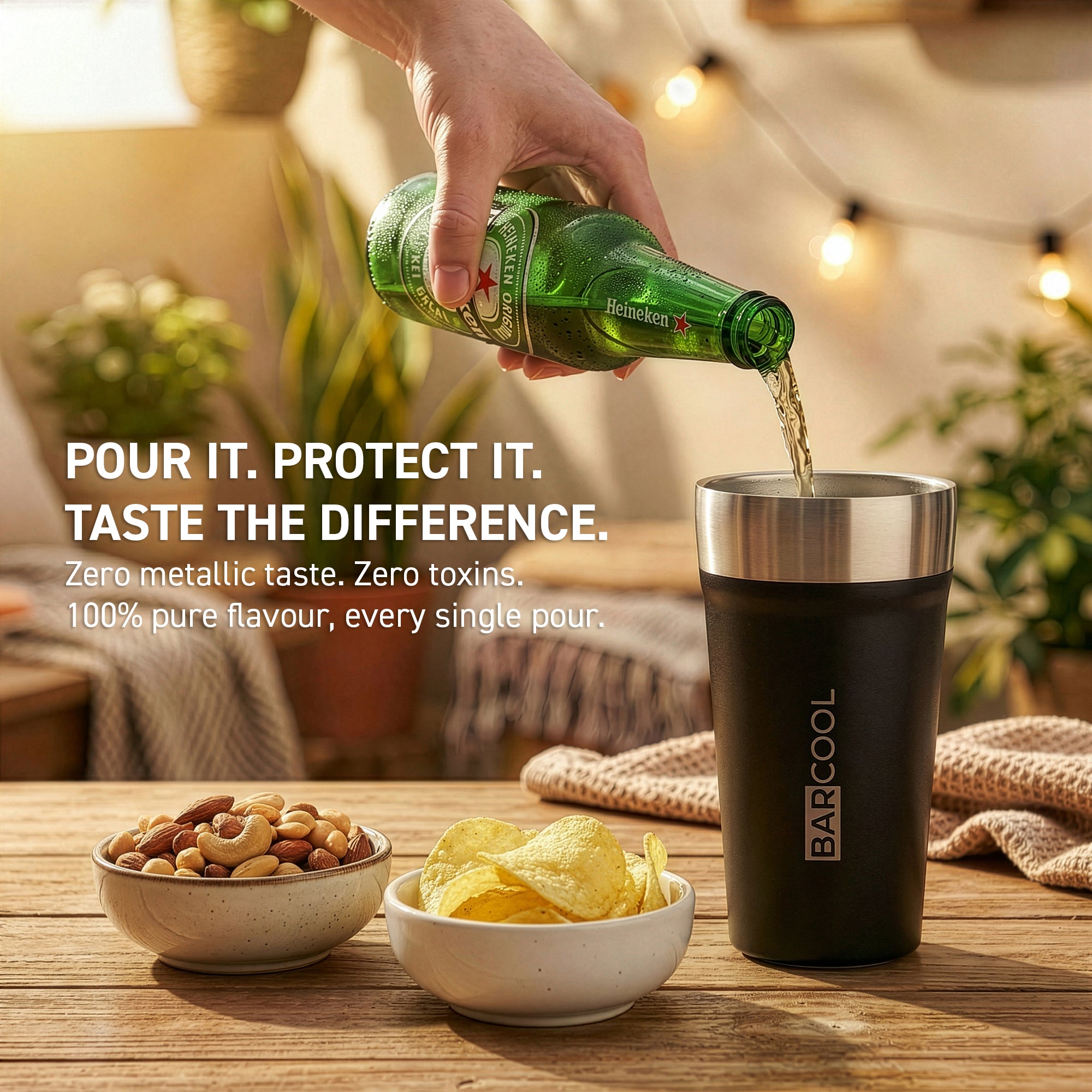 Barcool Stackable Beer Cup 600ml Black