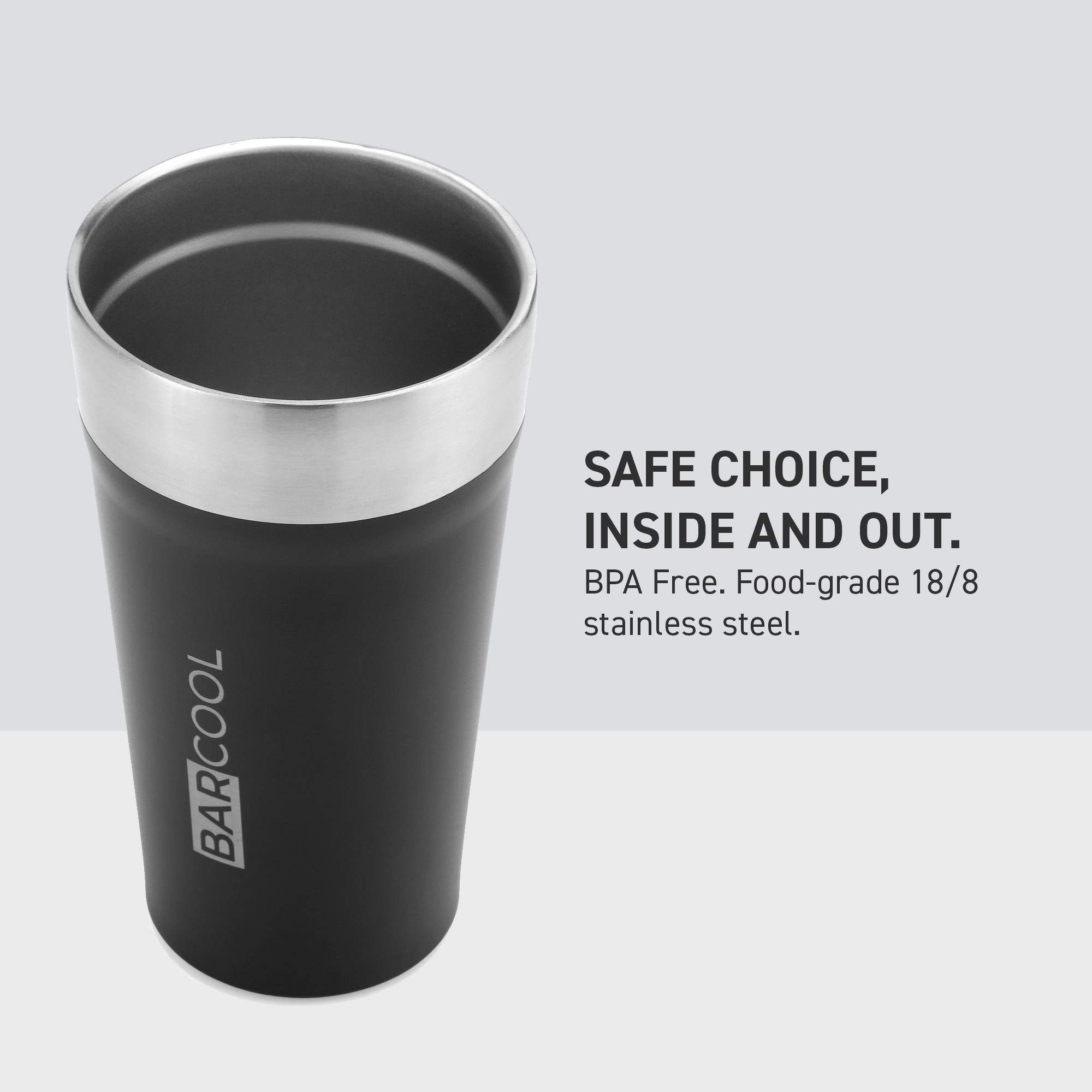 Barcool Stackable Beer Cup 600ml Black