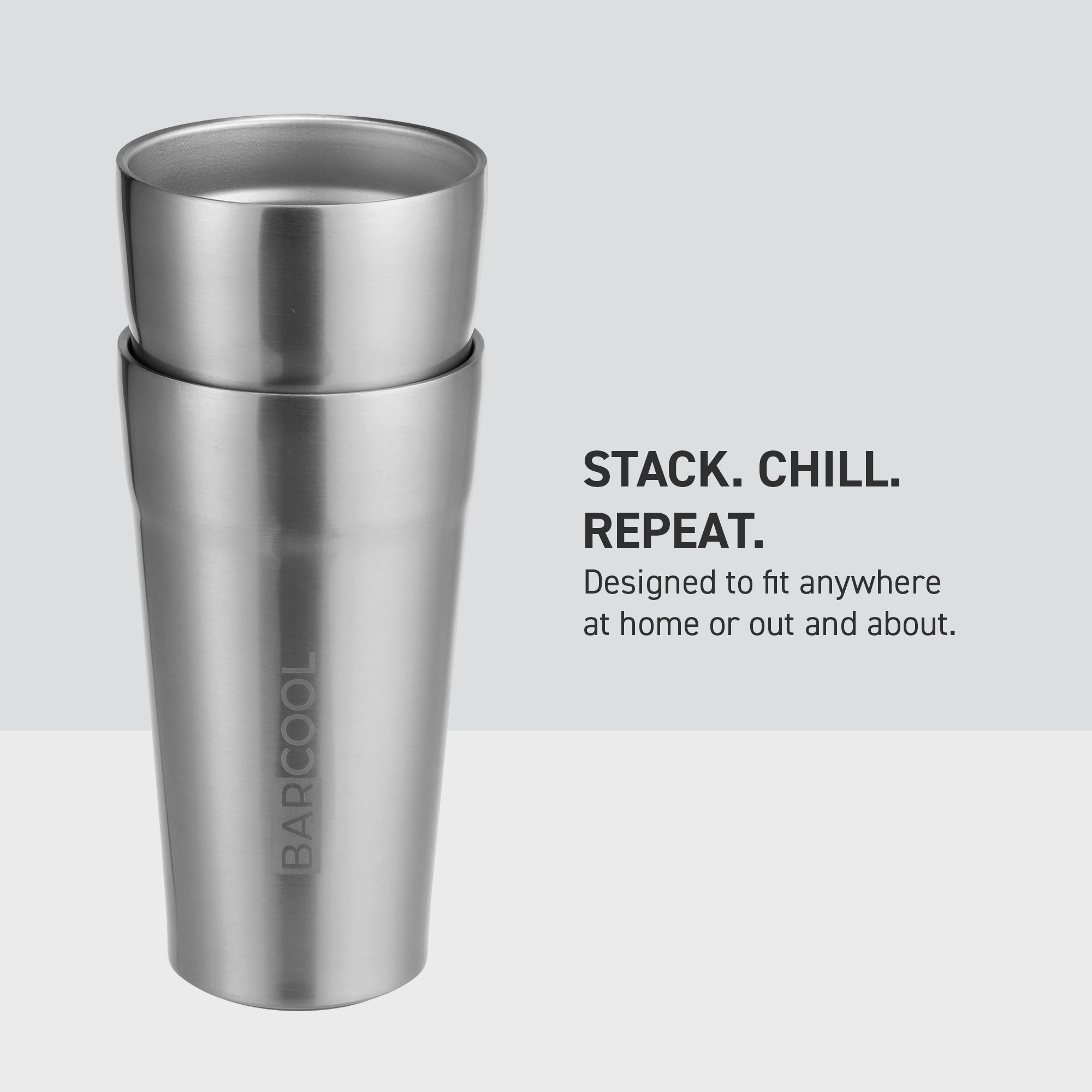 Barcool Stackable Beer Cup 600ml SS