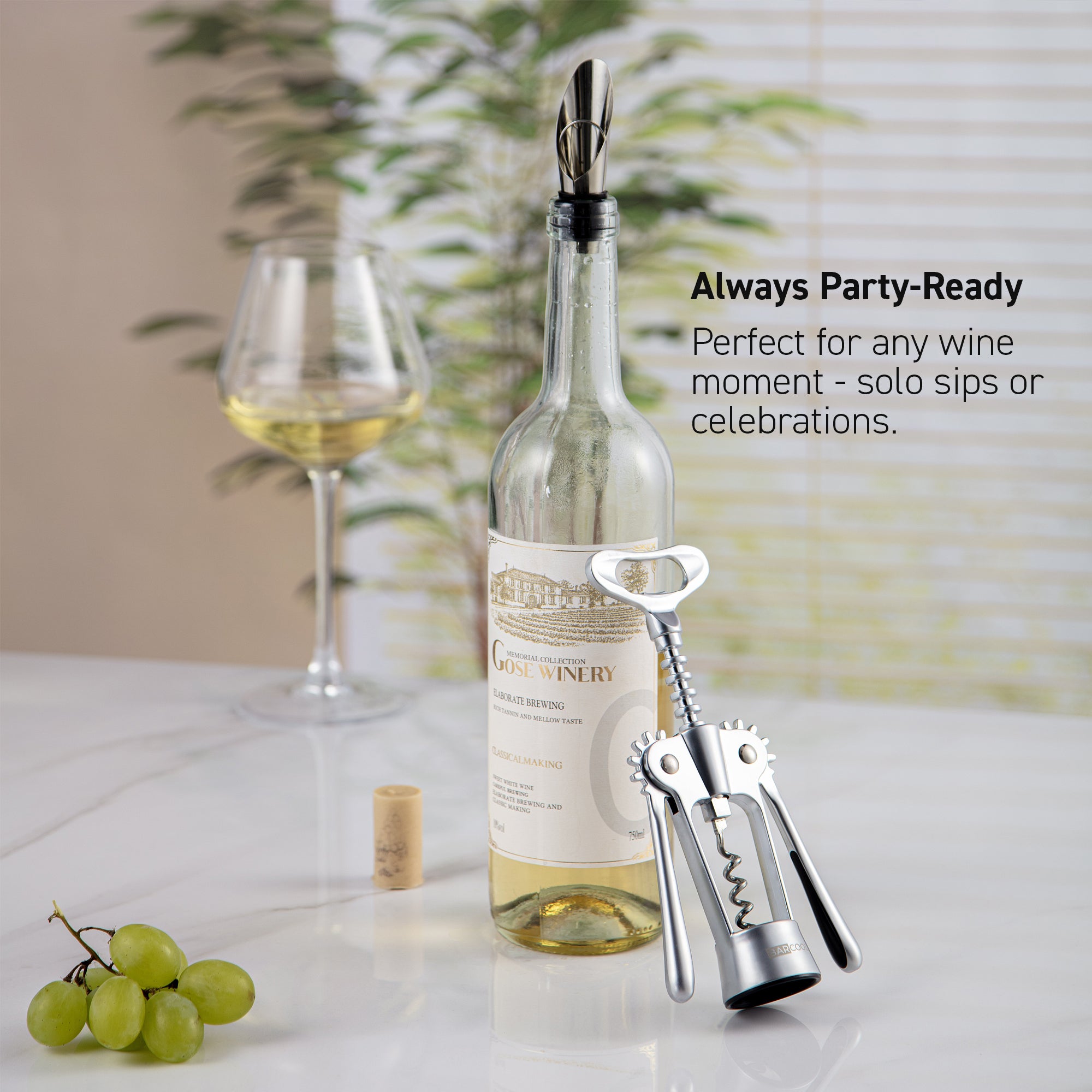 Barcool Wing Corkscrew with Pourer & Stopper