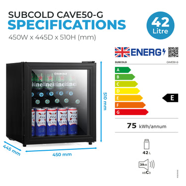 Subcold Cave50 Glass Door Beer Fridge