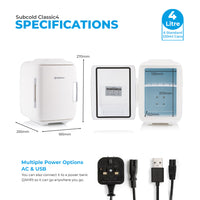 Thumbnail for Subcold Classic 4L Mini Fridge - White | Refurbished