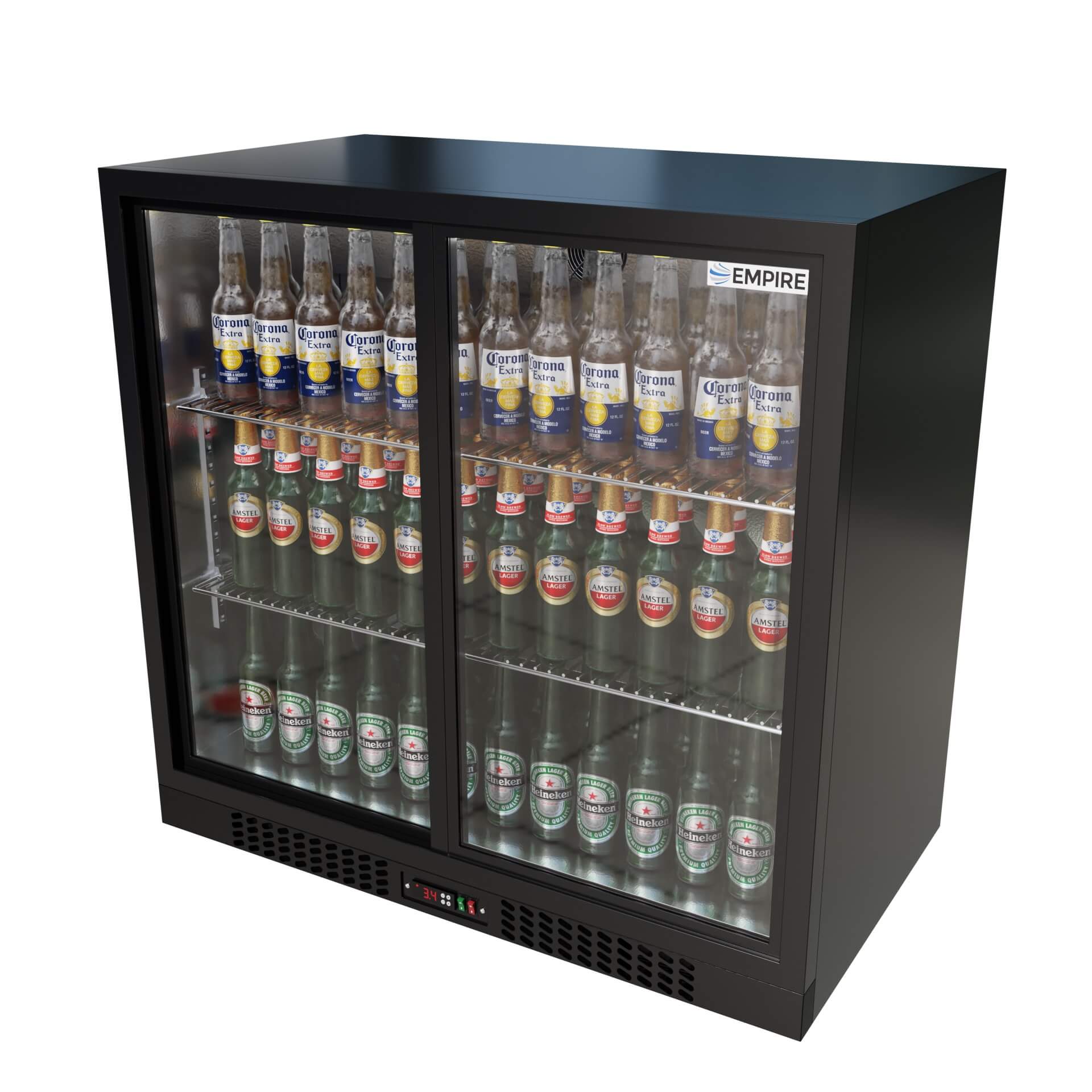 Empire Double Door Bottle Cooler 208L Commercial Fridge CL-210S