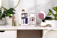Thumbnail for Subcold Pro 4 litre pink skincare fridge with cosmetics, beauty and makeup products