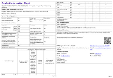 Subcold Apex95 Beer Fridge - Black
