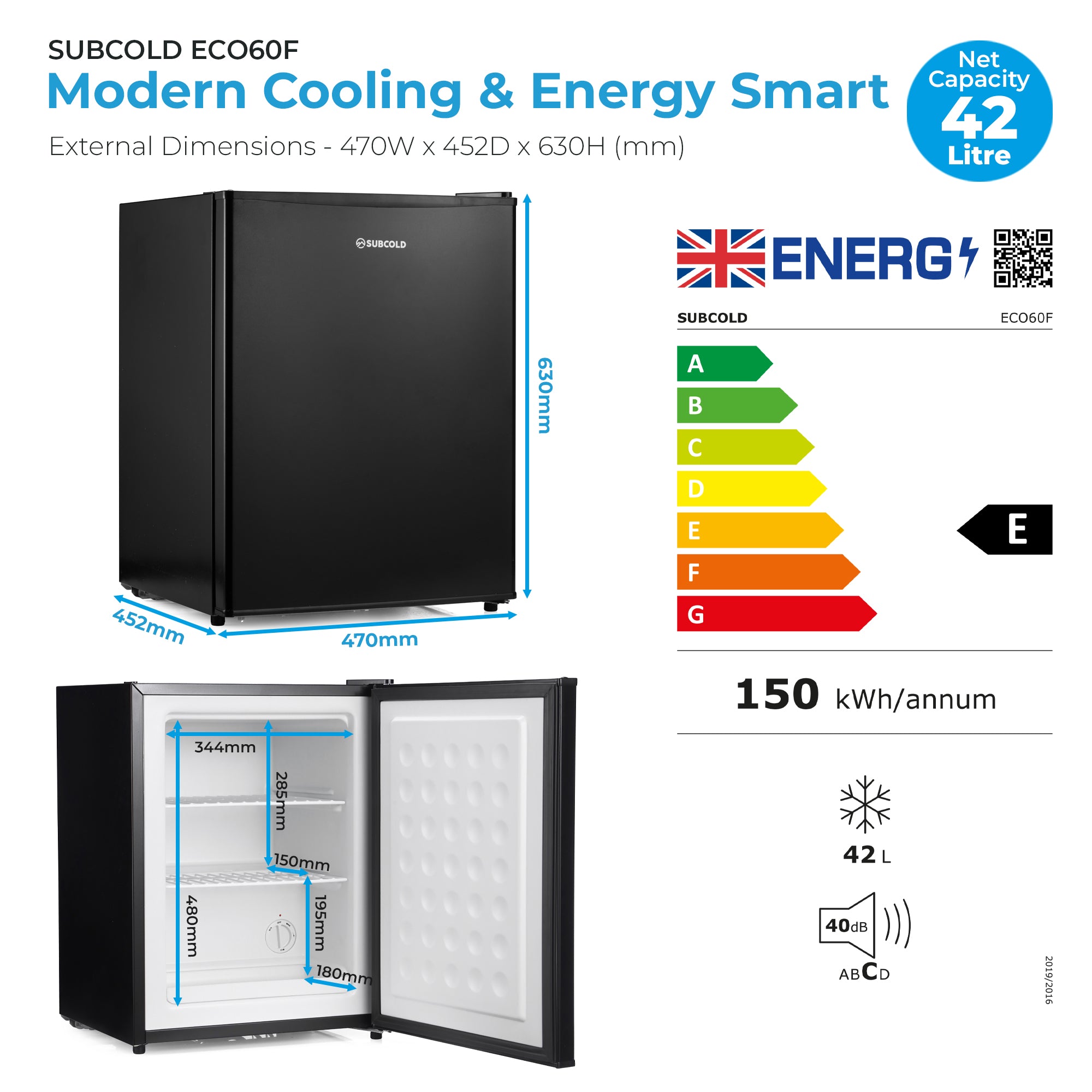 Subcold Eco60F Mini Freezer - Black