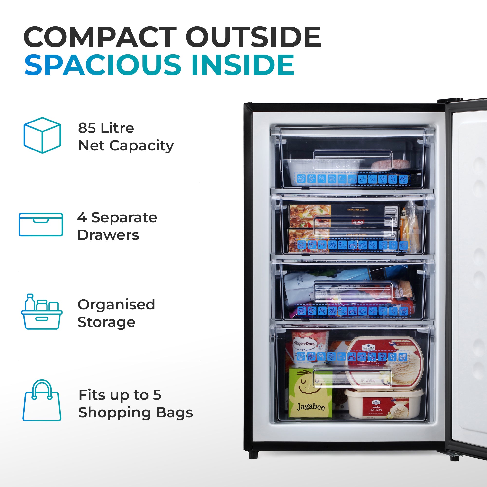 Subcold Eco90F Small Freezer - Black