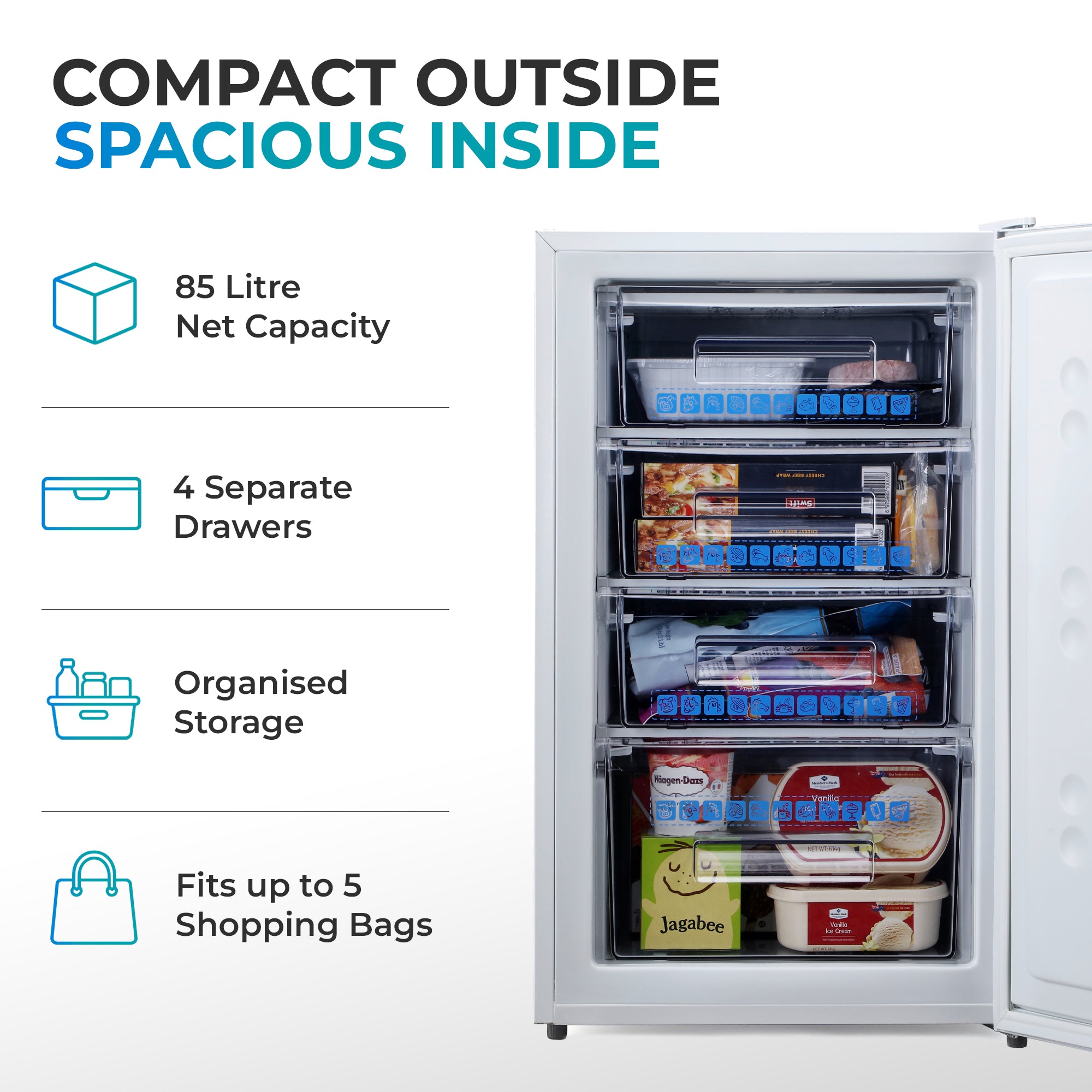 Subcold Eco90F Small Freezer - White