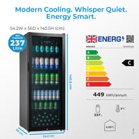 Thumbnail for Subcold Maxi250 Tall Drinks Fridge Black