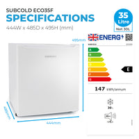 Thumbnail for Subcold Eco35F Mini Freezer - White | Refurbished