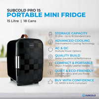 Thumbnail for Pro 15L Mini Fridge - Cheq Black | Refurbished