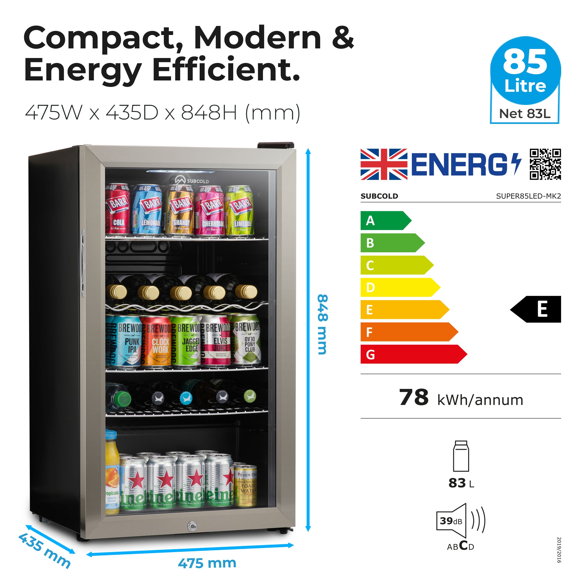 Subcold Super85 LED Beer Fridge