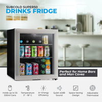 Thumbnail for Subcold Super 50 LED Beer Fridge - Stainless Steel | Refurbished