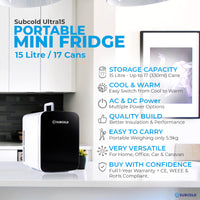 Thumbnail for Subcold Ultra 15L Mini Fridge - Black | Refurbished