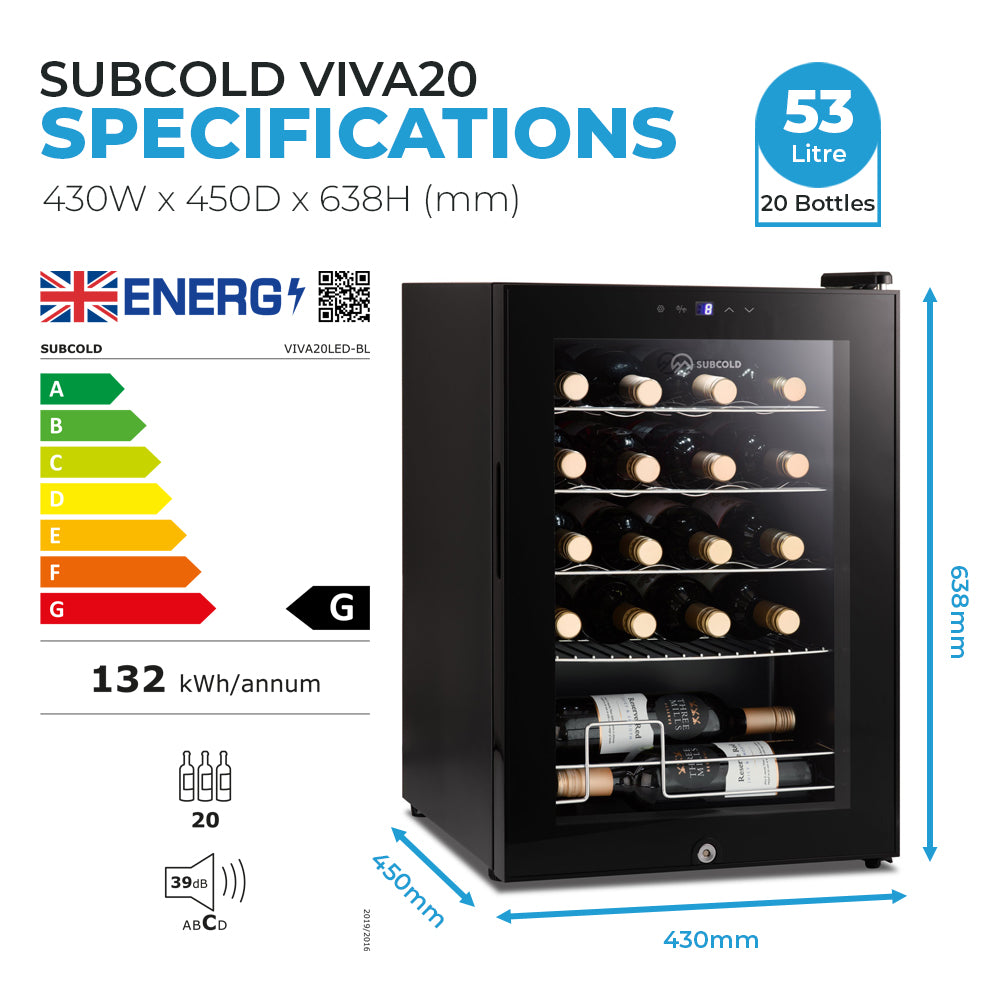 Subcold Viva20 LED Wine Cooler | Refurbished
