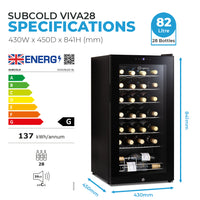 Thumbnail for Subcold Viva 28 LED - Wine Cooler