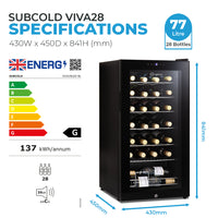 Thumbnail for Subcold Viva28 LED - Wine Cooler