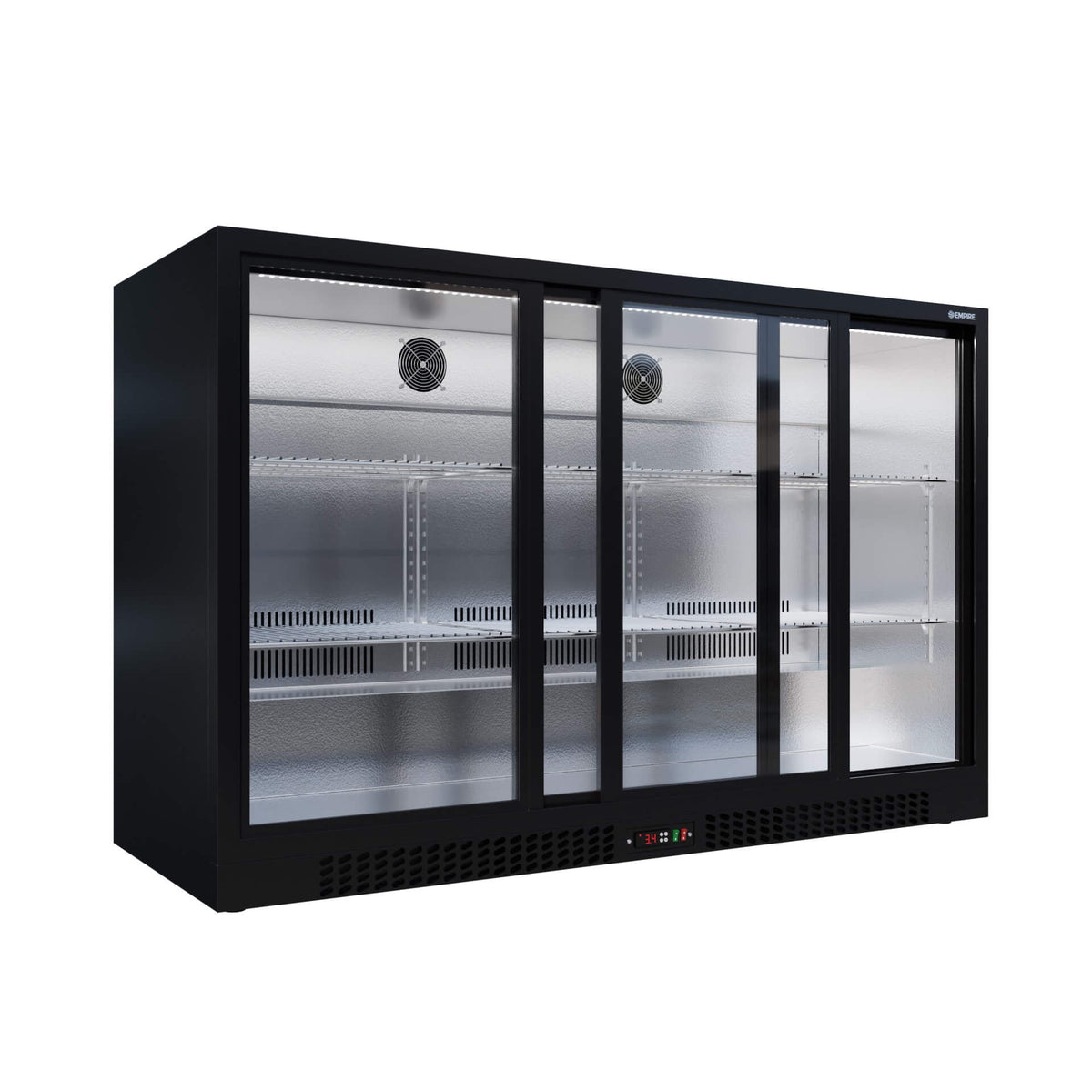 Empire Triple Door 330L Bottle Cooler – B Energy Rated Sliding Door Commercial Back Bar Fridge | CL-320S