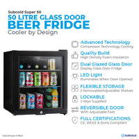Thumbnail for Subcold Super 50 LED Beer Fridge - Black | Refurbished