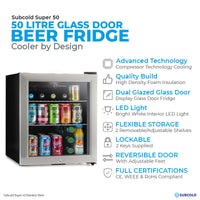 Thumbnail for Subcold Super 50 LED Beer Fridge - Stainless Steel | Refurbished
