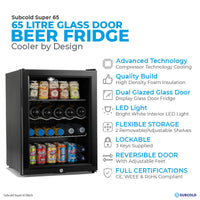 Thumbnail for Subcold Super 65 LED Beer Fridge - Black | Refurbished