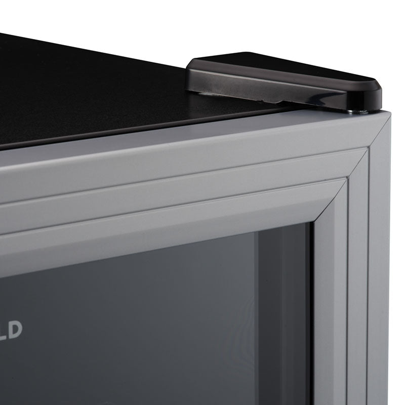 Subcold Super 85 litre beer drinks under counter silver fridge reversible glass door