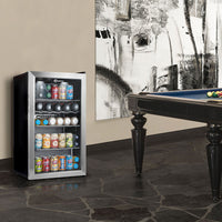 Thumbnail for Subcold Super 85 litre glass door beer drinks under counter silver fridge in gaming room