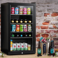 Thumbnail for Subcold Super 85 litre glass door beer drinks under counter black fridge lifestyle