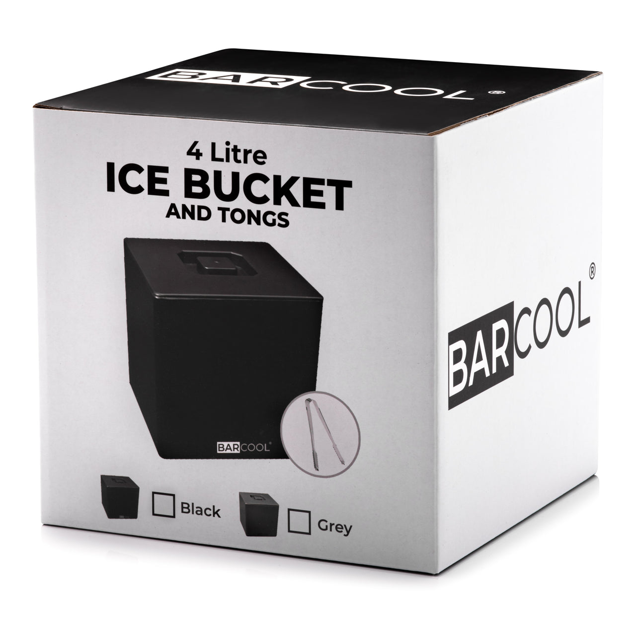 Barcool 4L Ice Bucket - Square Black