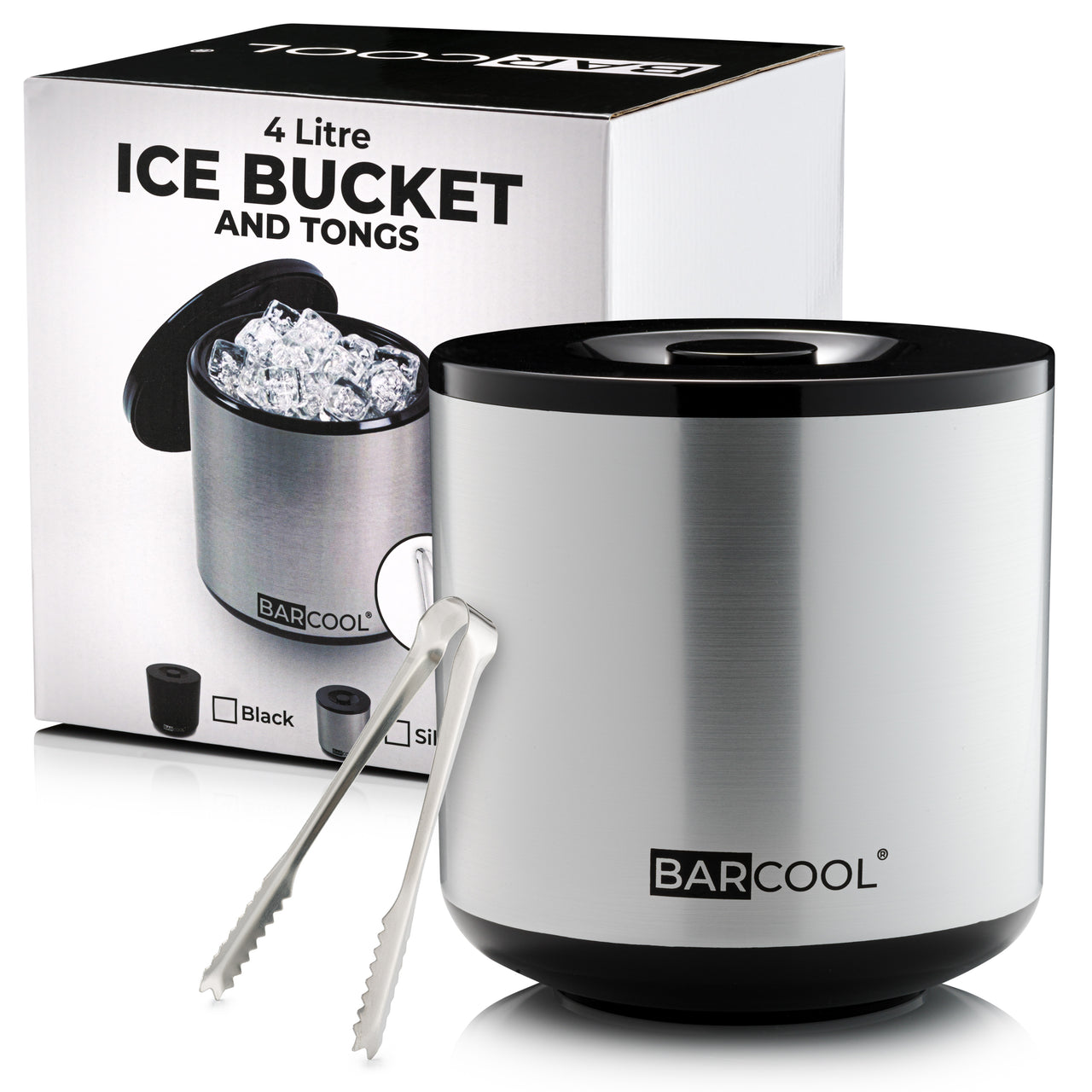 Barcool 4L Ice Bucket - Round Silver
