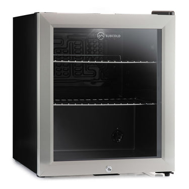 Subcold Super 50 litre stainless steel glass door fridge