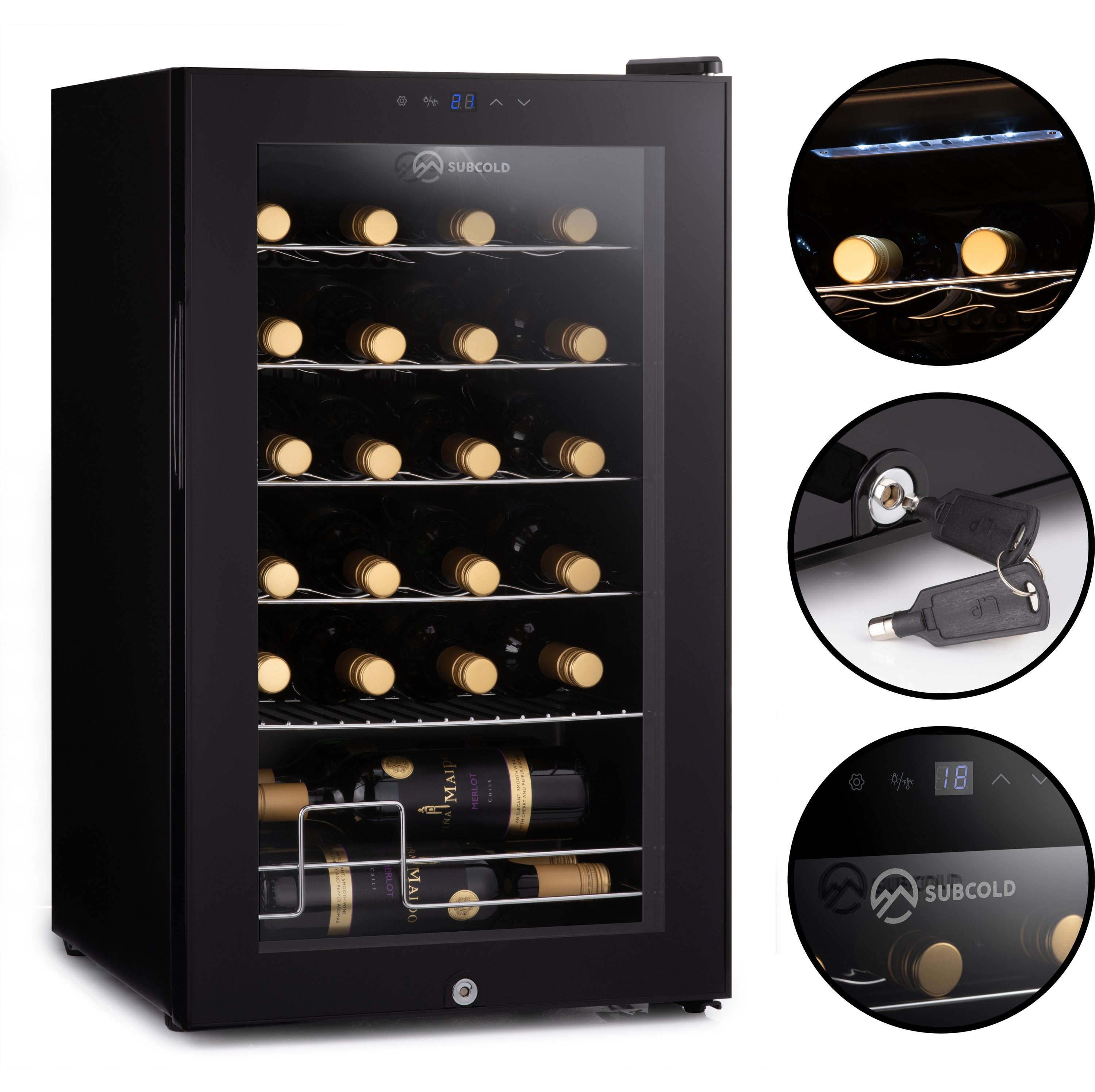 Subcold Viva 24 bottles wine cooler fridge (70 litre) features