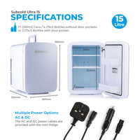 Thumbnail for Subcold Ultra 15L Mini Fridge - White | Refurbished