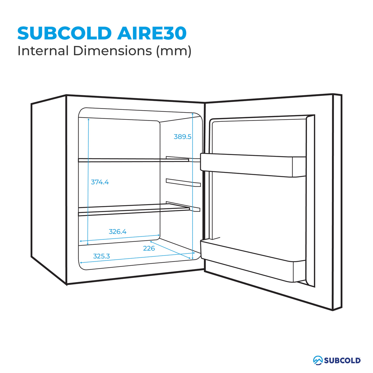 Subcold Aire30 LED Mini Fridge - White | Refurbished