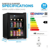 Thumbnail for Subcold Super 35 LED Beer Fridge - Black